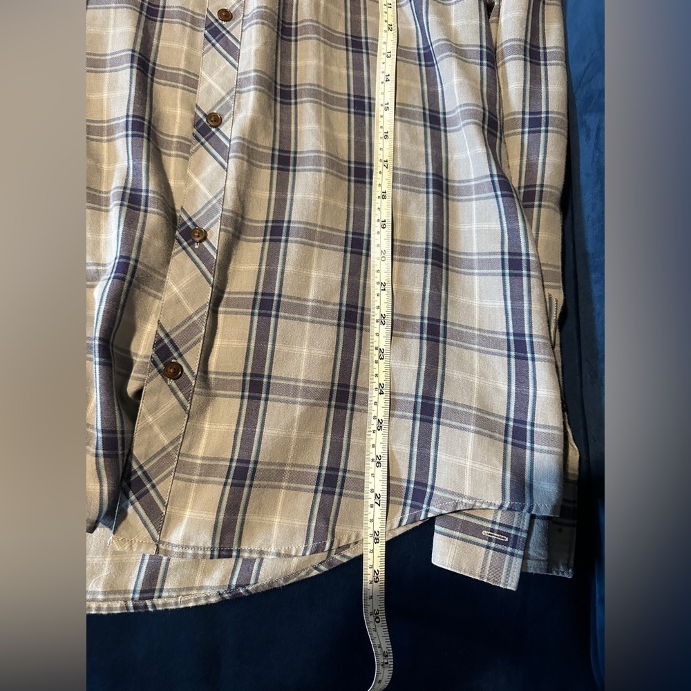 Original Penguin Gray Plaid Long Sleeve Button Up Classic Fit Shirt Size Large - Picture 9 of 10